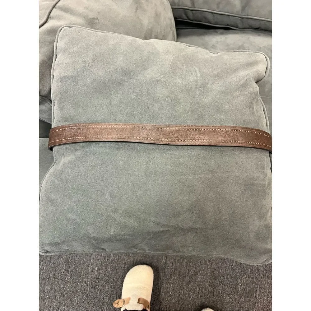 Columbia Brown Leather Silver Buckle Belt sz 38-40 EUC
